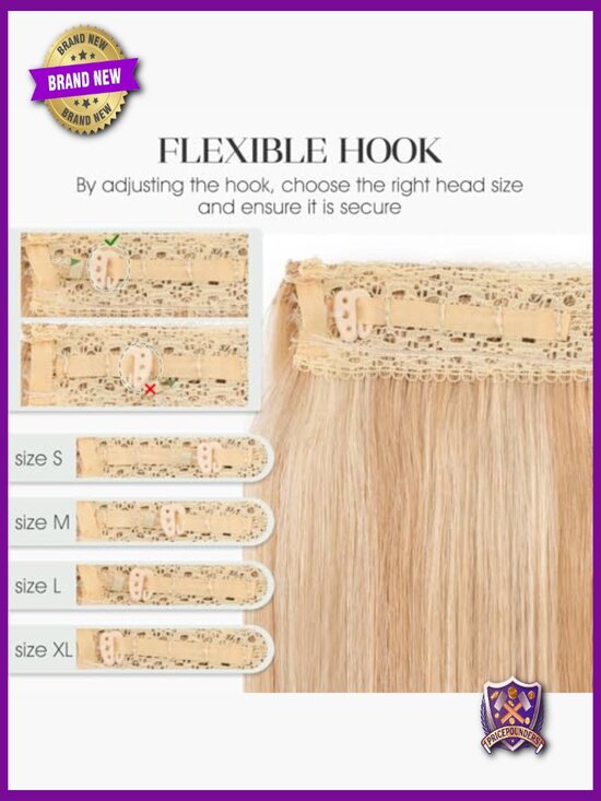 Real Human Hair Halo Wire Extensions Invisible Adjustable Fish Line 14 inch main image 5